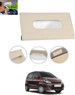 CCMM Universal Leatherite Beige Rectangle Tissue Paper Box/Dispencer For Car-329 Vehicle Tissue Dispenser(Beige)