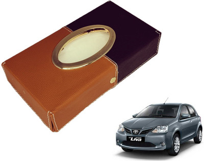 MOCKHE Chrom-Black-Tan Tisue Box Leatherete-113 Vehicle Tissue Dispenser(Black, Grey)