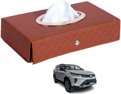 MOCKHE Cross-Tan Tissue Box Leatherette-259 Vehicle Tissue Dispenser(Grey)