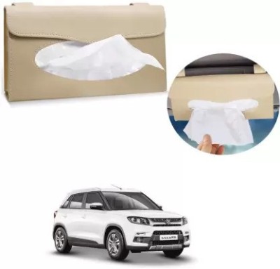 AIRSKY Car Tissue Holder (Beige) for Maruti Suzuki Vitara Brezza Vehicle Tissue Dispenser(Beige)