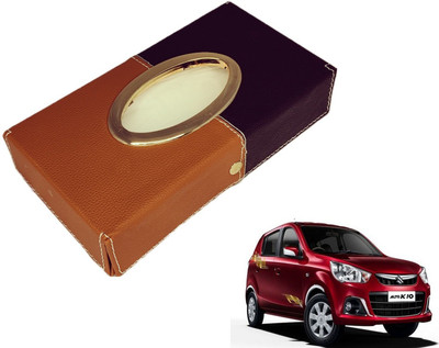 MOCKHE Chrom-Black-Tan Tisue Box Leatherete-44 Vehicle Tissue Dispenser(Black, Grey)