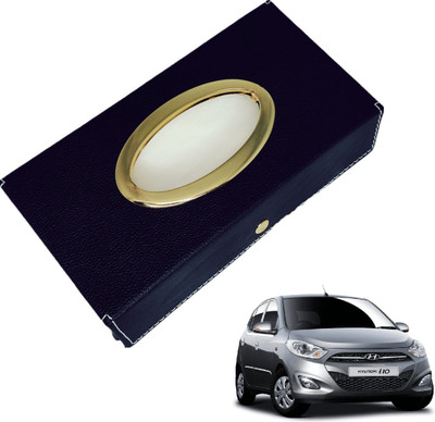 MOCKHE Chrom-Black Tisue Box Leatherete-417 Vehicle Tissue Dispenser(Black)