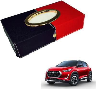 MOCKHE Chrom-Black-Red Tisue Box Leatherete-1 Vehicle Tissue Dispenser(Black, Red)