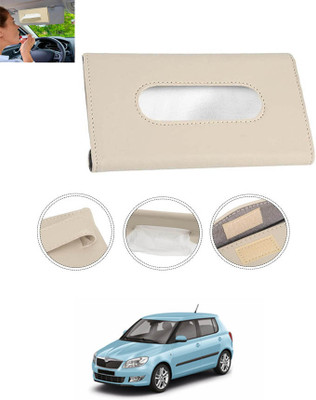CCMM Universal Leatherite Beige Rectangle Tissue Paper Box/Dispencer For Car-103 Vehicle Tissue Dispenser(Beige)
