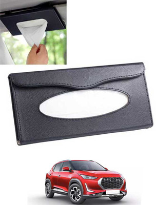 CCMM Universal Leatherite Black Rectangle Tissue Paper Box/Dispencer For Car-181 Vehicle Tissue Dispenser(Black)