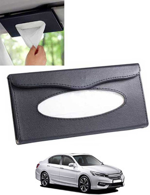 CCMM Universal Leatherite Black Rectangle Tissue Paper Box/Dispencer For Car-06 Vehicle Tissue Dispenser(Black)