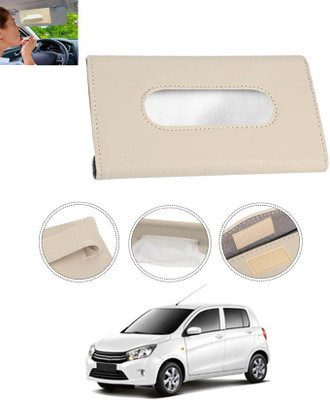 monolive Beige Leatherite Rectangle Shape Fancy Design Tissue Dispencer For Car-285 Vehicle Tissue Dispenser(Beige)