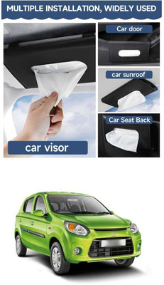 PRTEK Black Car Tissue Napkin Holder for Sun Visor and Backseat – Universal Fit Q4 Vehicle Tissue Dispenser(Black)