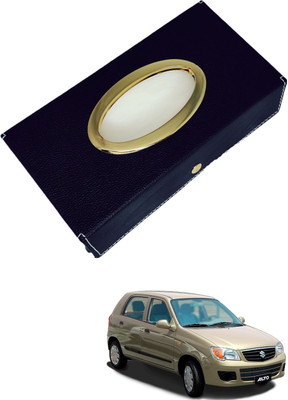 MOCKHE Chrom-Black Tisue Box Leatherete-637 Vehicle Tissue Dispenser(Black)