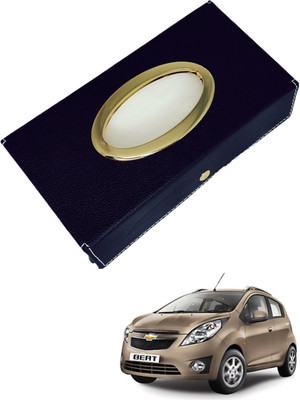 MOCKHE Chrom-Black Tisue Box Leatherete-780 Vehicle Tissue Dispenser(Black)
