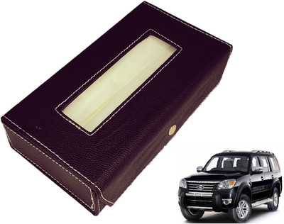 MOCKHE Basic-Black Tissue Box Leatherette-75 Vehicle Tissue Dispenser(Black)