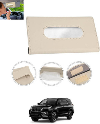 CCMM Universal Leatherite Beige Rectangle Tissue Paper Box/Dispencer For Car-111 Vehicle Tissue Dispenser(Beige)