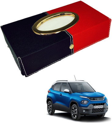 MOCKHE Chrom-Black-Red Tisue Box Leatherete-258 Vehicle Tissue Dispenser(Black, Red)