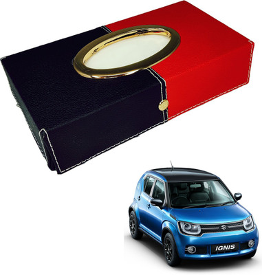 MOCKHE Chrom-Black-Red Tisue Box Leatherete-401 Vehicle Tissue Dispenser(Black, Red)