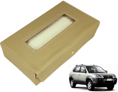 MOCKHE Basic-Beige Tissue Box Leatherette-422 Vehicle Tissue Dispenser(Beige)