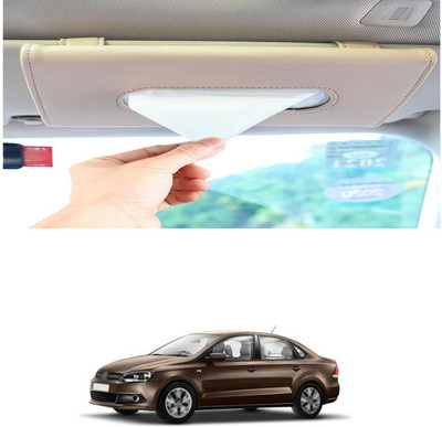 PRTEK Beige Car Tissue Holder Napkin for Sun Visor and Backseat – Universal Fit A19 Vehicle Tissue Dispenser(Beige)