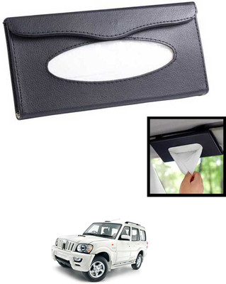MATIES Universal Lightweight/Waterproof Leatherite Rectangle Black Tissue For Car-238 Vehicle Tissue Dispenser(Black)