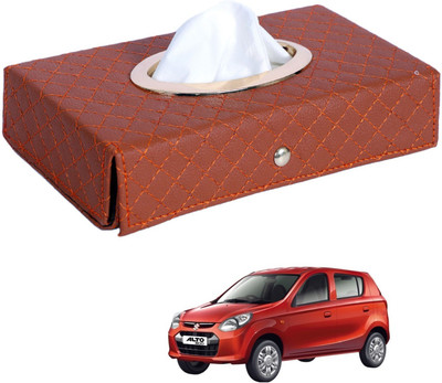 MOCKHE Cross-Tan Tissue Box Leatherette-143 Vehicle Tissue Dispenser(Grey)