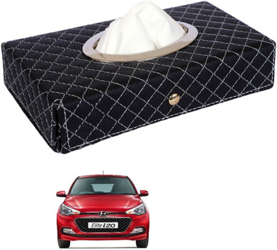 MOCKHE Cross-Black Tissue Box Leatherette-602 Vehicle Tissue Dispenser(Black)