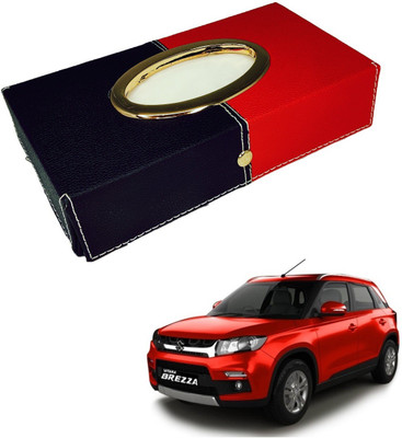 MOCKHE Chrom-Black-Red Tisue Box Leatherete-852 Vehicle Tissue Dispenser(Black, Red)