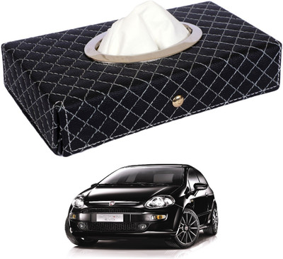 MOCKHE Cross-Black Tissue Box Leatherette-60 Vehicle Tissue Dispenser(Black)