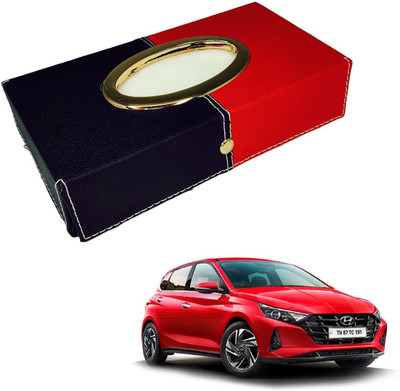 MOCKHE Chrom-Black-Red Tisue Box Leatherete-399 Vehicle Tissue Dispenser(Black, Red)