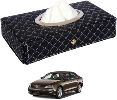 MOCKHE Cross-Black Tissue Box Leatherette-16 Vehicle Tissue Dispenser(Black)