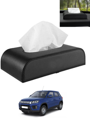 AYW Black Tissue Holder Leatherite/Include Tissue/Save Space For Home/Car/Office-36 Vehicle Tissue Dispenser(Black)