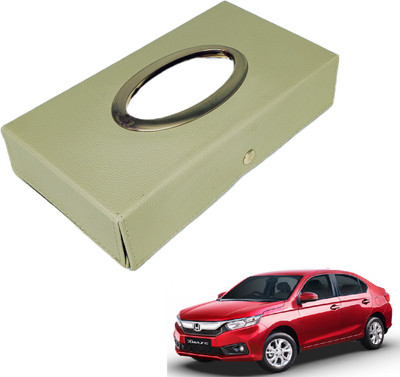 MOCKHE Chrom-Beige Tisue Box Leatherete-608 Vehicle Tissue Dispenser(Beige)