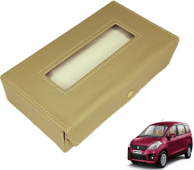 MOCKHE Basic-Beige Tissue Box Leatherette-308 Vehicle Tissue Dispenser(Beige)