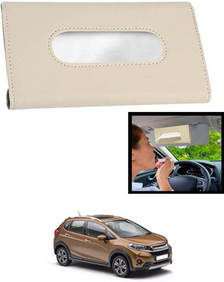 MATIES Universal Leatherite Rectangle Beige Tissue Box For Car/office/Home-307 Vehicle Tissue Dispenser(Beige)