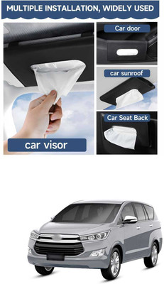 PRTEK Black Car Tissue Napkin Holder for Sun Visor and Backseat – Universal Fit Z2 Vehicle Tissue Dispenser(Black)