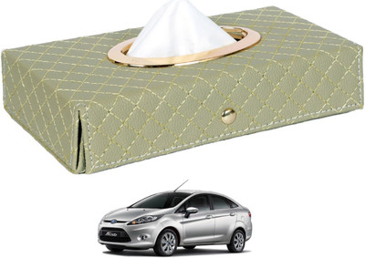 MOCKHE Cross-Beige Tissue Box Leatherette-444 Vehicle Tissue Dispenser(Beige)
