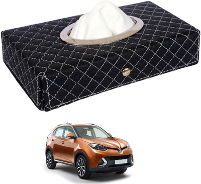 MOCKHE Cross-Black Tissue Box Leatherette-35 Vehicle Tissue Dispenser(Black)