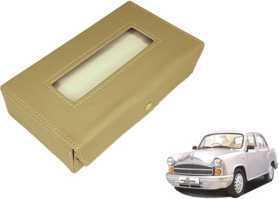 MOCKHE Basic-Beige Tissue Box Leatherette-261 Vehicle Tissue Dispenser(Beige)