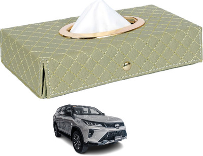 MOCKHE Cross-Beige Tissue Box Leatherette-493 Vehicle Tissue Dispenser(Beige)