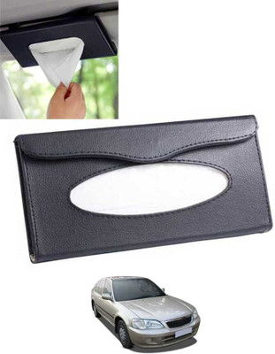 CCMM Universal Leatherite Black Rectangle Tissue Paper Box/Dispencer For Car-60 Vehicle Tissue Dispenser(Black)