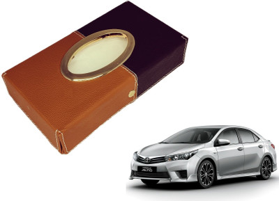 MOCKHE Chrom-Black-Tan Tisue Box Leatherete-88 Vehicle Tissue Dispenser(Black, Grey)