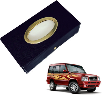 MOCKHE Chrom-Black Tisue Box Leatherete-422 Vehicle Tissue Dispenser(Black)