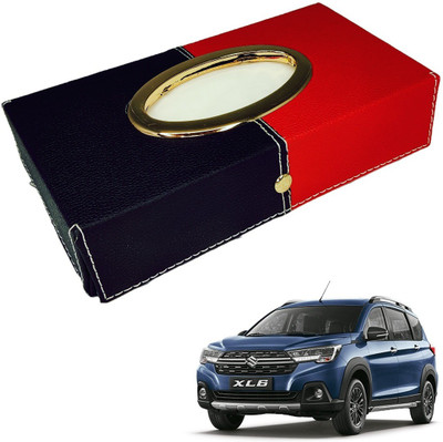 MOCKHE Chrom-Black-Red Tisue Box Leatherete-2 Vehicle Tissue Dispenser(Black, Red)