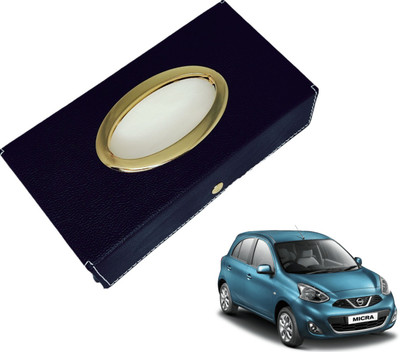 MOCKHE Chrom-Black Tisue Box Leatherete-508 Vehicle Tissue Dispenser(Black)