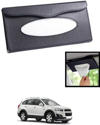 MATIES Universal Lightweight/Waterproof Leatherite Rectangle Black Tissue For Car-48 Vehicle Tissue Dispenser(Black)