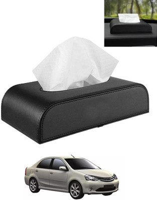 AYW Black Tissue Holder Leatherite/Include Tissue/Save Space For Home/Car/Office-83 Vehicle Tissue Dispenser(Black)