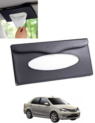 MSNP Universal Leatherite Rectangle Black Tissue Box For Car/office/Home-98 Vehicle Tissue Dispenser(Black)