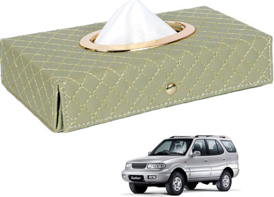 MOCKHE Cross-Beige Tissue Box Leatherette-532 Vehicle Tissue Dispenser(Beige)
