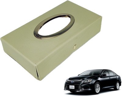 MOCKHE Chrom-Beige Tisue Box Leatherete-629 Vehicle Tissue Dispenser(Beige)