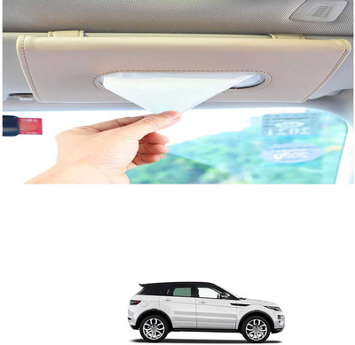 PRTEK Beige Car Tissue Holder Napkin for Sun Visor and Backseat – Universal Fit D6 Vehicle Tissue Dispenser(Beige)