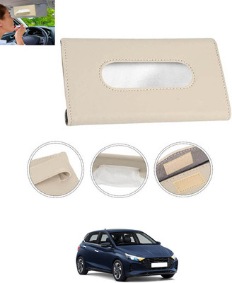 CCMM Universal Leatherite Beige Rectangle Tissue Paper Box/Dispencer For Car-146 Vehicle Tissue Dispenser(Beige)