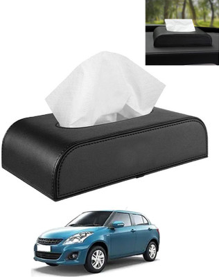 AYW Black Tissue Holder Leatherite/Include Tissue/Save Space For Home/Car/Office-212 Vehicle Tissue Dispenser(Black)