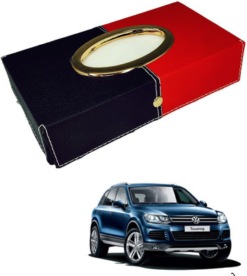 MOCKHE Chrom-Black-Red Tisue Box Leatherete-753 Vehicle Tissue Dispenser(Black, Red)